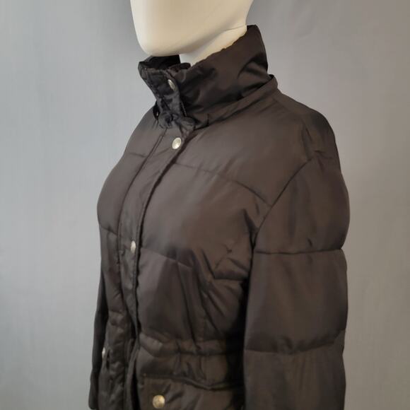 Route 66 Black Puffer Coat with Pink Plaid Lining and Snap Front Size Small - Picture 2 of 13